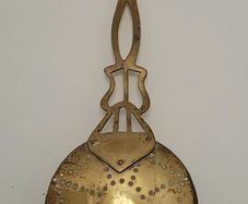 19th Century english brass & copper chestnut warmer