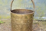 Antique riveted brass &amp; copper bucket