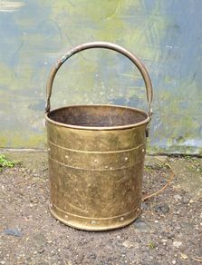 Antique riveted brass & copper bucket