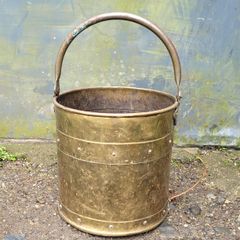 Antique riveted brass & copper bucket