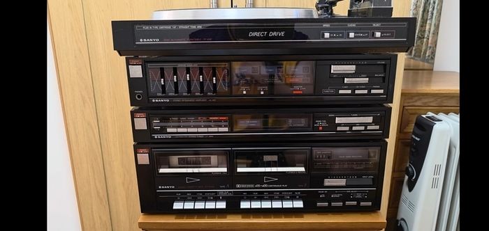 sanyo hifi stereo record player radio speakers