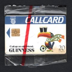 1994 Ireland 20 unit Guinness Toucan (Gemplus GEM1) Callcard New in Packaging Notes important dates for World Cup'94. Telecom Eireann card number 1062