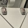 Sterling silver Jewellery set Pendant and earrings White & Pink Cubic Zirconia in Two Tone Image 6
