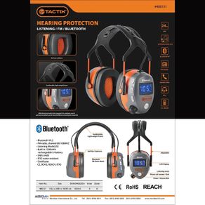 Brand New Tactix Hearing Protection Ear Muffs With Bluetooth & AM/FM Radio