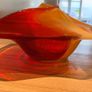 Large Newgrange Living Art Glass Bowl. Amber Red  37cm Handmade Excellent Condition Image 3