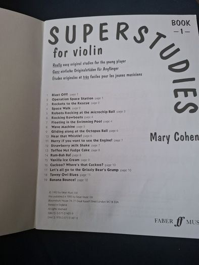 Super Studies For Violin Mary Cohen Book 1