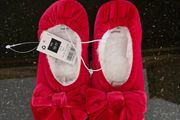 Girls red slippers