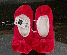 Girls red slippers
