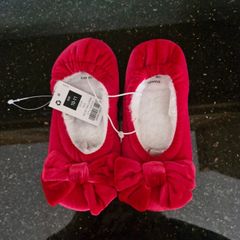 Girls red slippers
