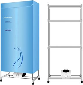 Electric Clothes Dryer 1000W Large Capacity 15kg Double layer Stainless Steel Energy-Efficient Indoor Wet Laundry Warm Air Drying Wardrobe (Three layer)