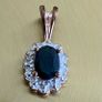 Vintage Sapphire and Silver Pendant and Earrings Image 2