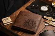 Groomsman leather PU engraved wallet