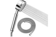 Olliwon High Pressure Shower Head with 1.5m Shower Hose, Stainless Steel Shower Head Water Saving