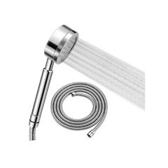 Olliwon High Pressure Shower Head with 1.5m Shower Hose, Stainless Steel Shower Head Water Saving