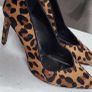 KAREN MILLEN Ella Leather Leopard Print High Heels Sz 7 (Fit 7-7.5UK) - Rrp 175 (New) Image 6