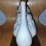 Vintage Large Iridescent  Swan Figurine on a clear brown acrylic base Image 5