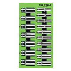 DSD TOOLS 17pc 3/8-Inch Dr 6Pt Deep Sockets