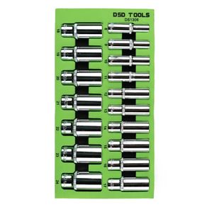 DSD TOOLS 17pc 3/8-Inch Dr 6Pt Deep Sockets