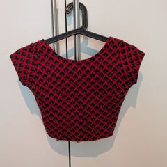 Red black crop top Zara