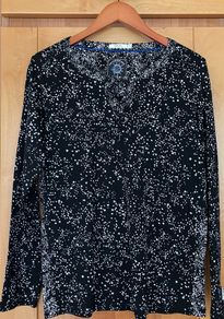Ladies Black/ Ivory Long Sleeve Top by Cecil