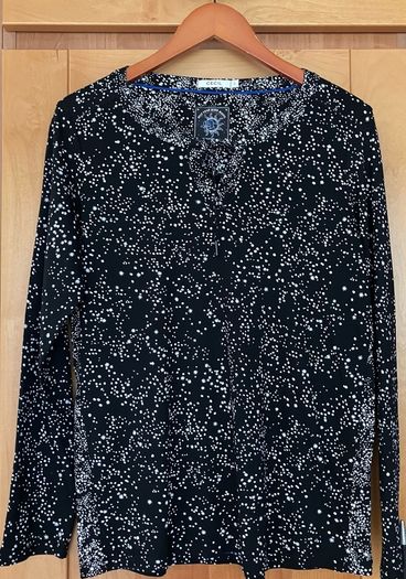 Ladies Black/ Ivory Long Sleeve Top by Cecil