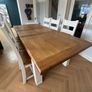 Solid Oak Extendable Cream Dining Table & 6 Chairs Image 8