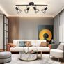 4 Way Ceiling Light Fixture Rotatable Retro Spotlight Fitting E14 Base Angle Adjustable with Black Metal Cage Flush Mount Image 4
