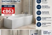 Kurvo round shower bath package