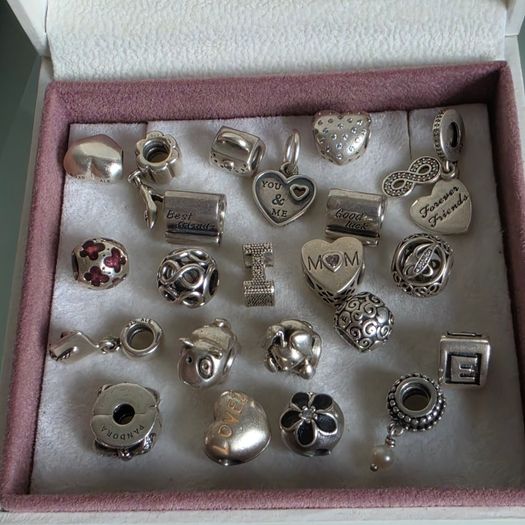 Genuine Pandora charms/clips 10e each all in good condition