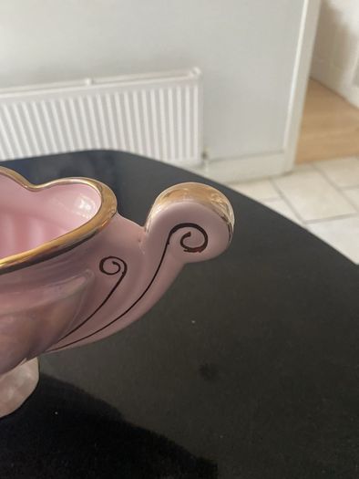 Large Sadler art Deco style  "Majestic" Pink Lustre Ware Gondola Mantle Vase