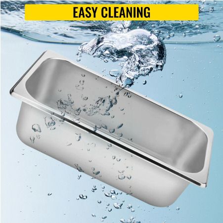 4PCS 13L Gastronorm Pans Steam Table Pans Tray Stainless Steel Food Container for Party BBQ Baking