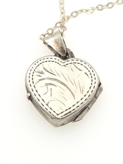 Vintage 925 Sterling Silver Locket Necklace