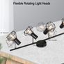 4 Way Ceiling Light Fixture Rotatable Retro Spotlight Fitting E14 Base Angle Adjustable with Black Metal Cage Flush Mount Image 2