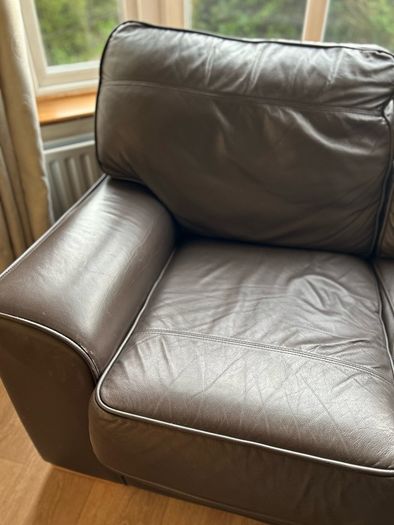 Quality Brown Leather 2-Seater Sofa