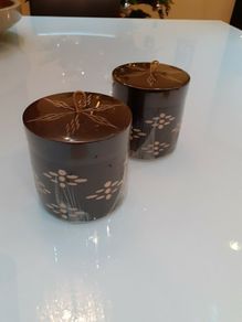 Trinket/cottonwool/bud containers x 2