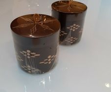 Trinket/cottonwool/bud containers x 2