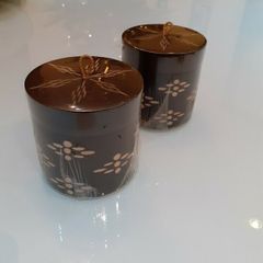 Trinket/cottonwool/bud containers x 2