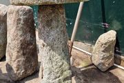 Granite Staddle Mushroom stone 110cm tall