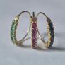 14ct Gold Sapphire, Ruby And Emerald, Harem Ring. High Quality Precious Stones. Image 7