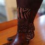 Women's Boot's Burgandy n Animal Print Size 40 Image 3