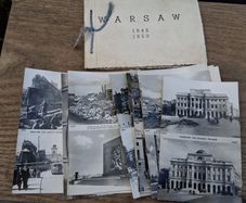 14 1945/50 Warsaw Postcards and 30 photo Booklet