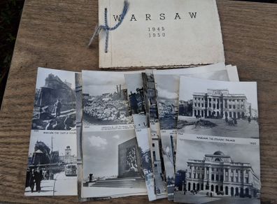 14 1945/50 Warsaw Postcards and 30 photo Booklet