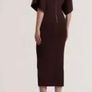 ted Baker chocolate brown knitted dress size 14 Image 2