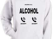 Incoming call alcohol calling funny hoodie