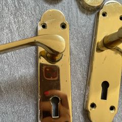 Gold effect door handles