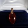 14 ct gold pendant withNatural  Carneol stone and Natural  diamonds Image 3