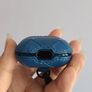 Authentic Bottega Veneta Intrecciato Leather Airpod Case in Blue Image 4