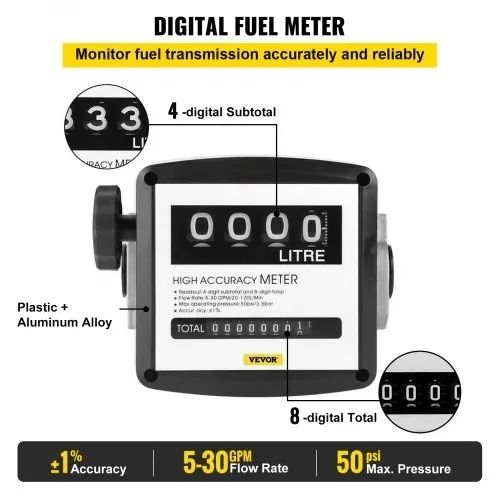 40 L Diesel Pump, Heating Oil Pump, 300 W Self-Priming Oil Pump, Oil Suction Pump, Self-Priming, Diesel Fuel Transfer Pump, Counter Automatic Pump