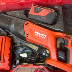 Hilti SR 4-A22 reciprocating saw, a CPC lithium-ion battery, and a charger in its original red case