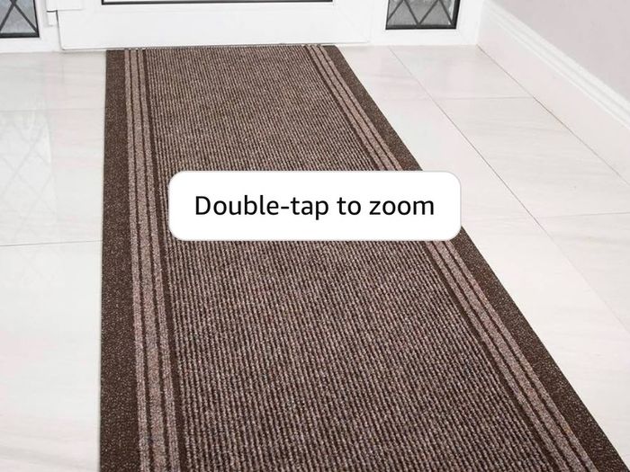 The Rug House Brown Rubber Backed Very Long Hallway Hall Runner Narrow Rugs Custom Length - Sold and Priced Per Foot